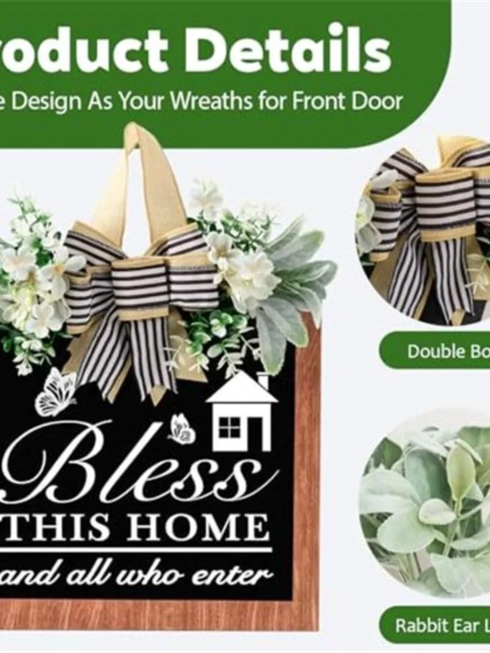 14'' Bless This Home and All Who Enter Wooden Door Sign